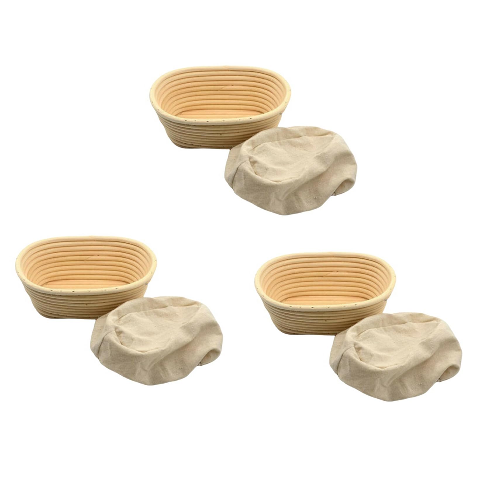 Hndhbfgrt 2X Oval Bread Proofing Proving Basket Rattan Dough Banneton Brotform Tools-21x14x8cm