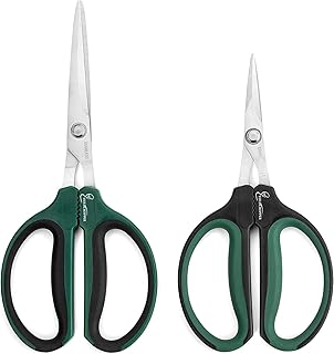 Hydroponic 2-Pack Bonsai Scissors and Plant Trimming Shears Set - Stainless Steel Pruning Shears for Indoor Gardening, Succulent Harvest, and Precision Plant Care