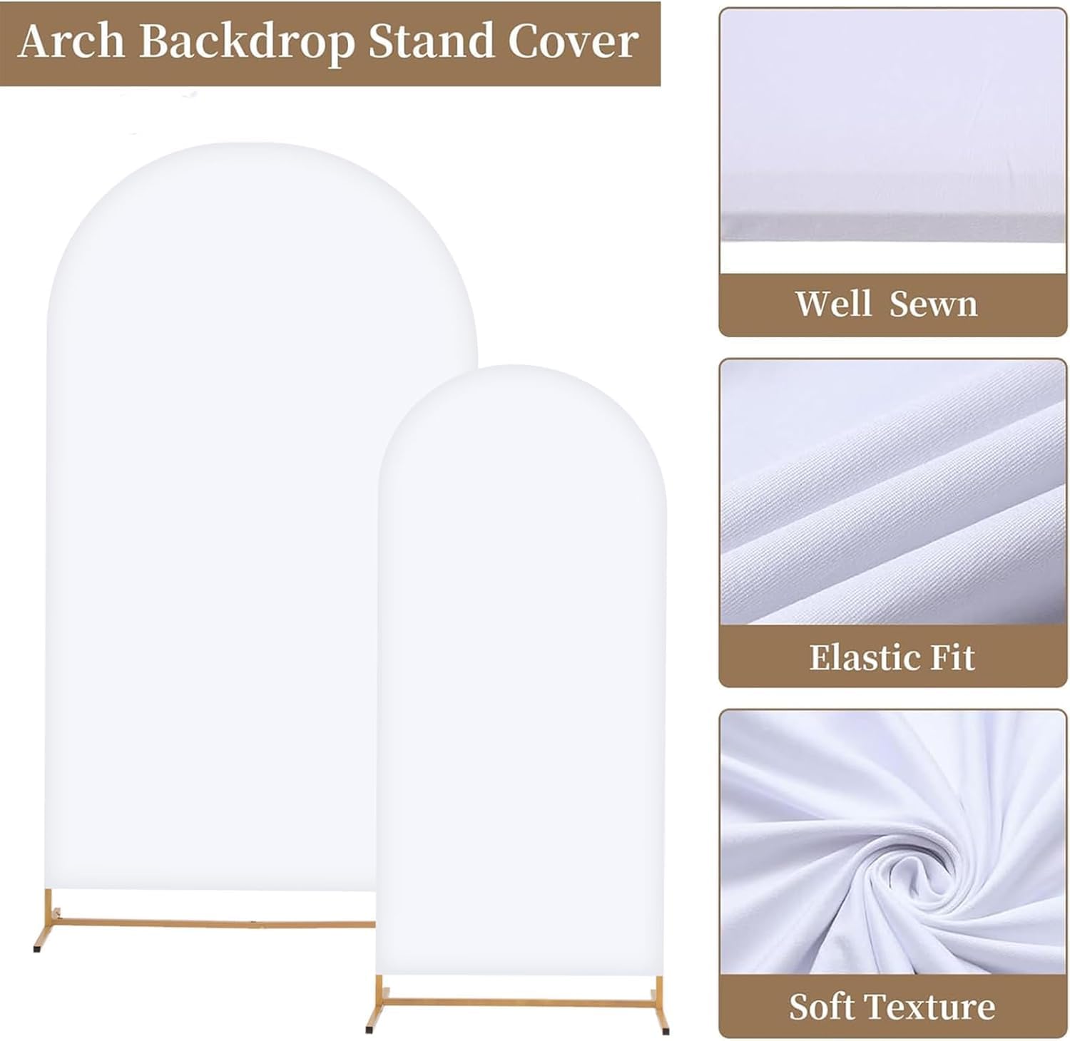 Toolterritary Metal Arch Backdrop Stand and Cover Set, 8FT, 7.2FT Party Backdrop, Easy to Assemble, Backdrop Stand for Parties, Birthday, Baby Shower