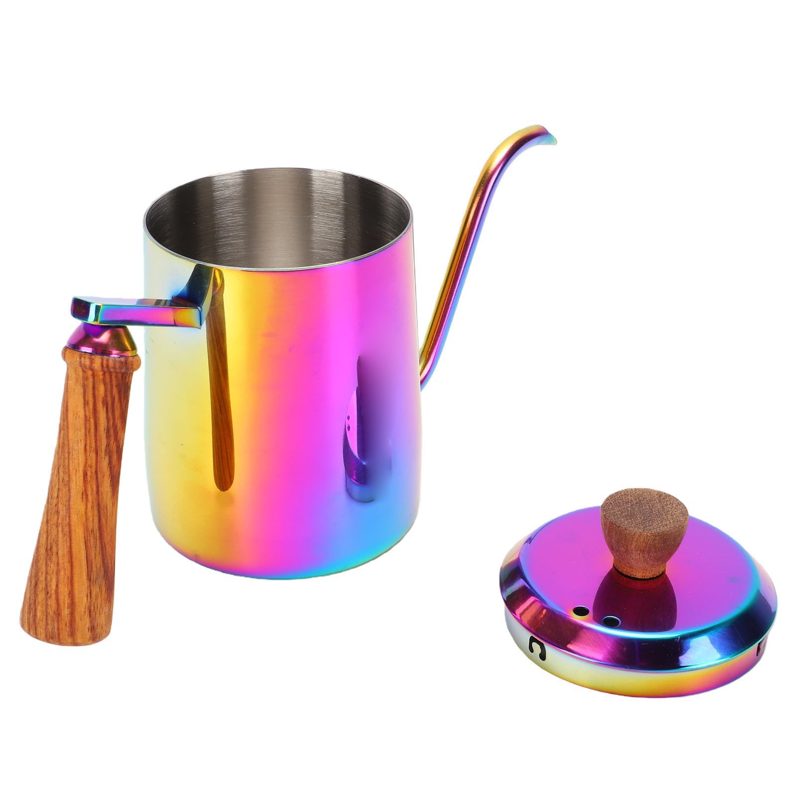 Tissting Tetera De Café De Cuello Ganso Acero Inoxidable 600ml Con Mango De Madera