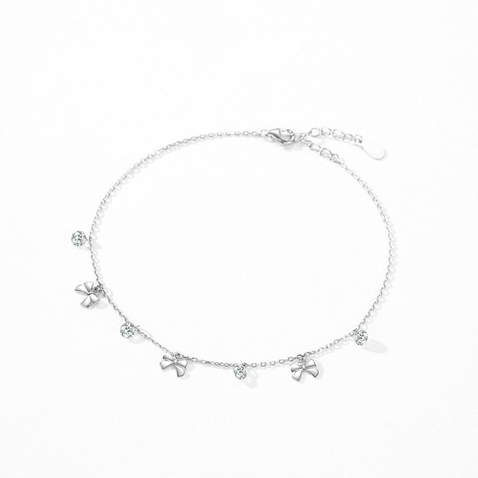 Pulsera de oro blanco 750 585 375 para mujer, 21-23 cm de extensión
