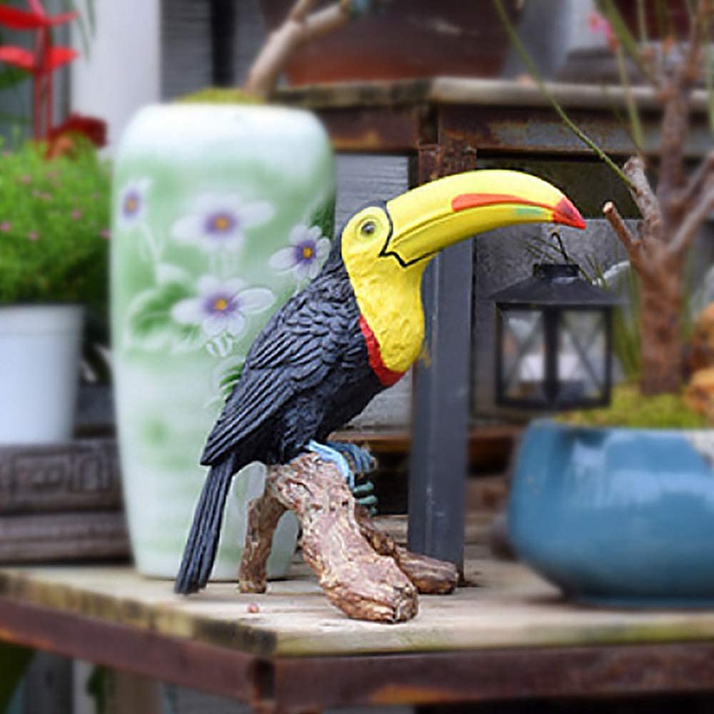Statuetta vintage in resina a forma di tucano/pappagallo, decorazione da g