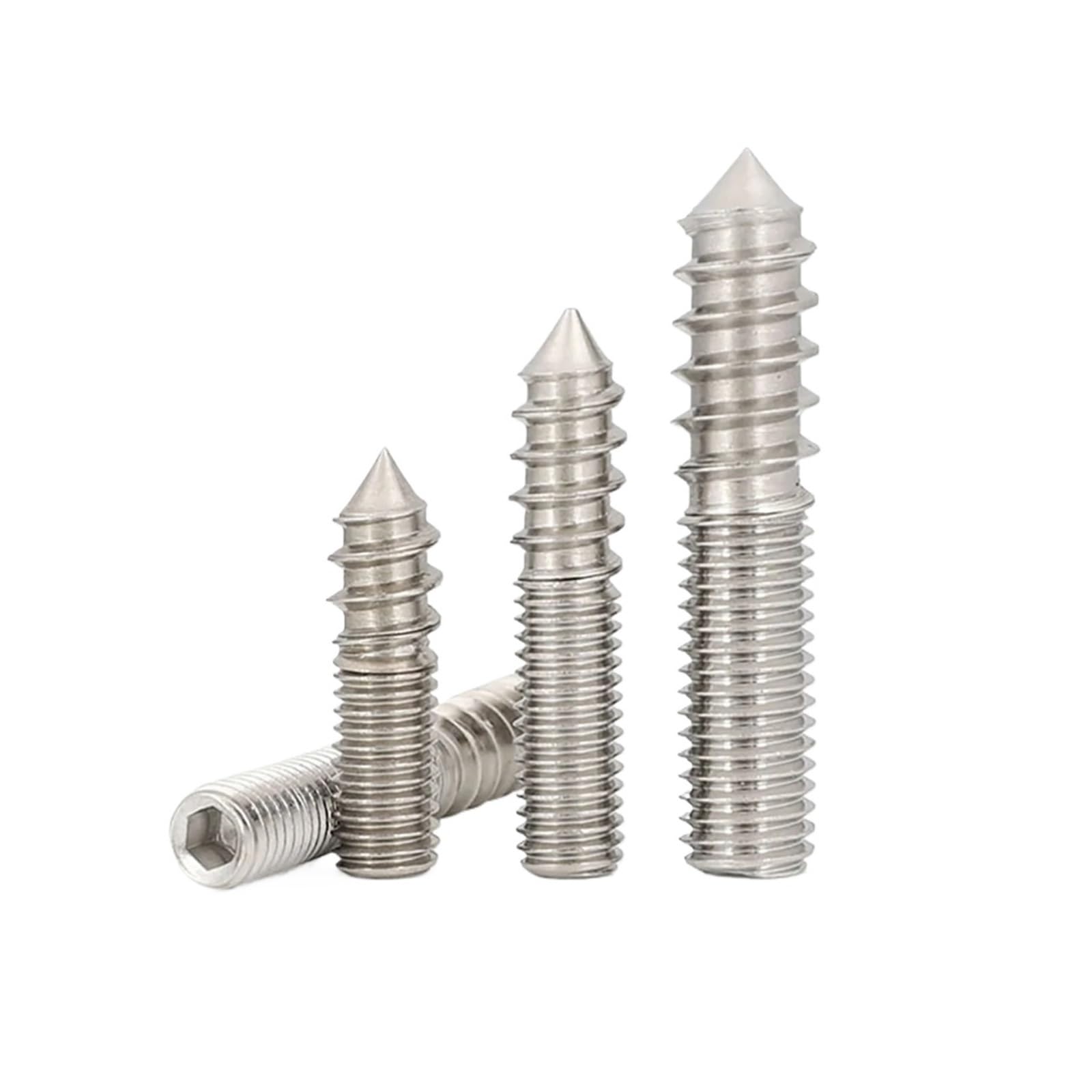 Śruby wieszakowe, Wkręty samogwintujące z podwójną łbem i szpiczastym ogonem Stal nierdzewna M4 M5 M6 30-80 mm 220 szt(20pcs M6X50)