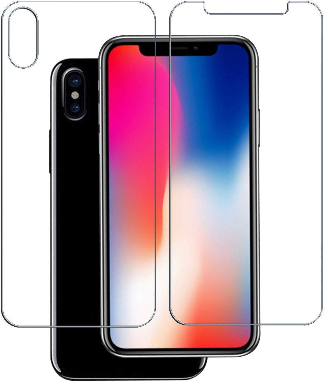 M.G.R.J® Tempered Glass Screen Protector for iPhone X, XS (Front & Back)