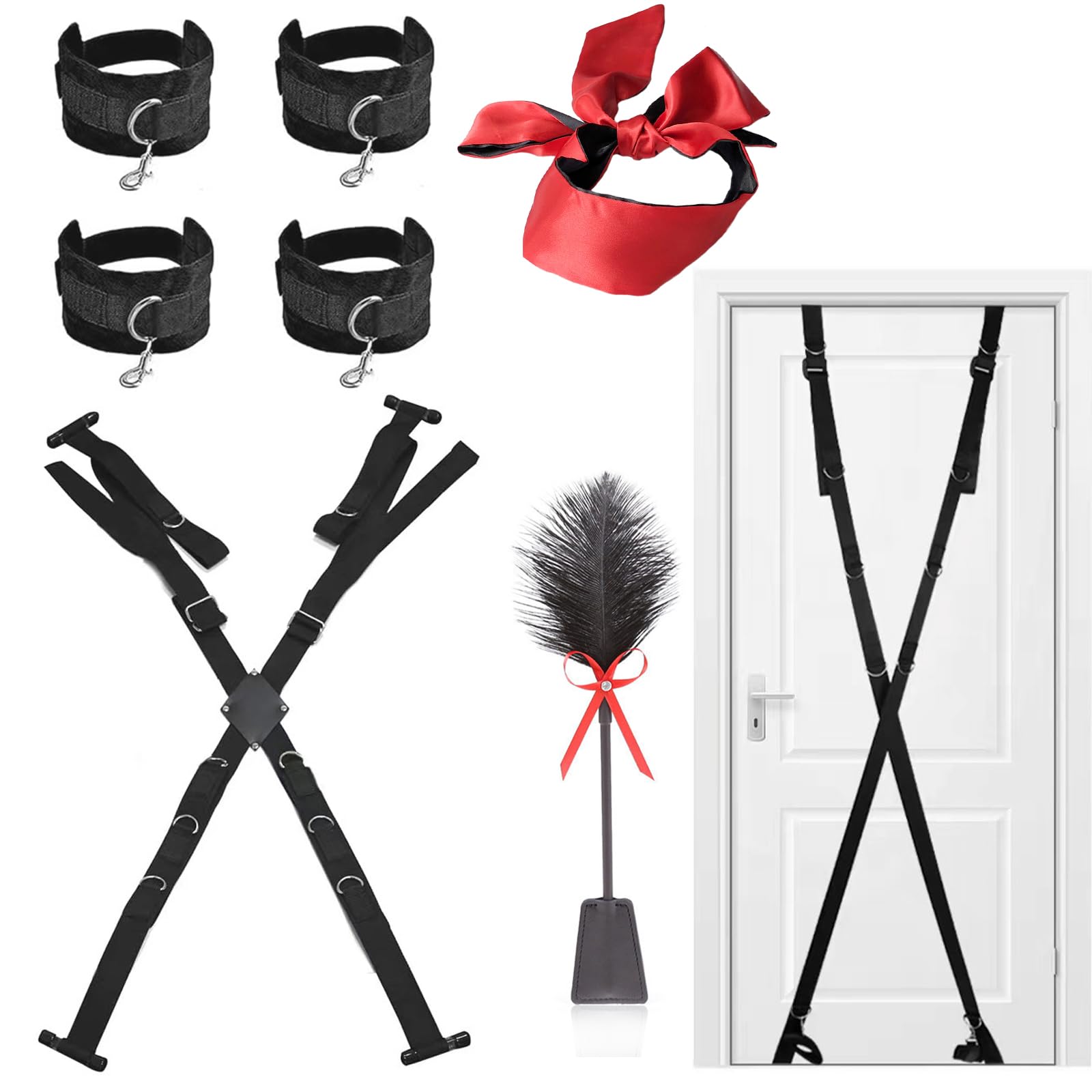 Balançoires Sexuelles Balançoire Érotique Toys,Kits de Bondage avec Menottes Érotique Set Accessoires,Balançoires d'amour Réglables Extrême,Jeux Adulte Couple