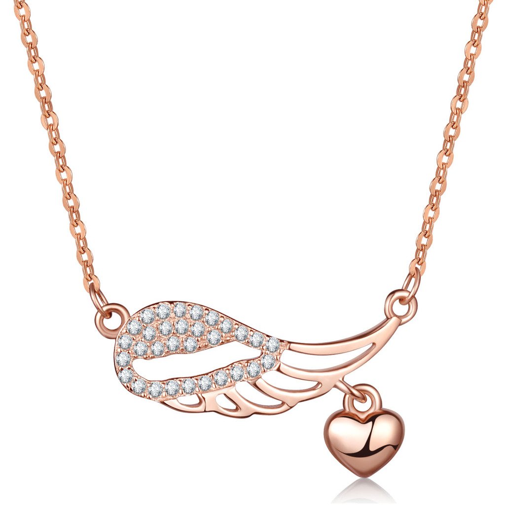 Huan Chic Collana con ciondolo a forma di cuore da donna Colore argento Elegante infino Do Collana a forma di otto Gioielli alla moda per la festa nuziale  36
