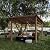 LUE BONA 10x12 Hardtop Gazebo with Wooden Frame and Metal Roof - Outdoor Pergola Canopy with Curtains - Permanent Pavilion for Grill, Patio, Backyard, Garden