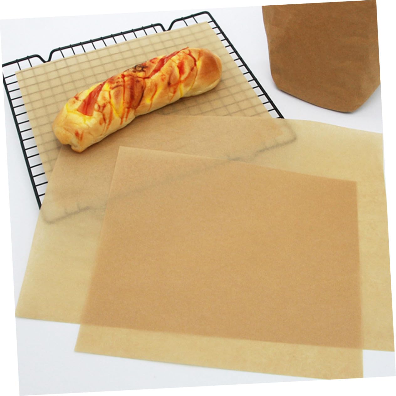 POPETPOP 100pièces Papier Sulfurisé Antiadhésif Prédécoupées Pour Cuisson Résistant à Hautes Températures Jusqu Pour Viennoiseries Et Gâteaux