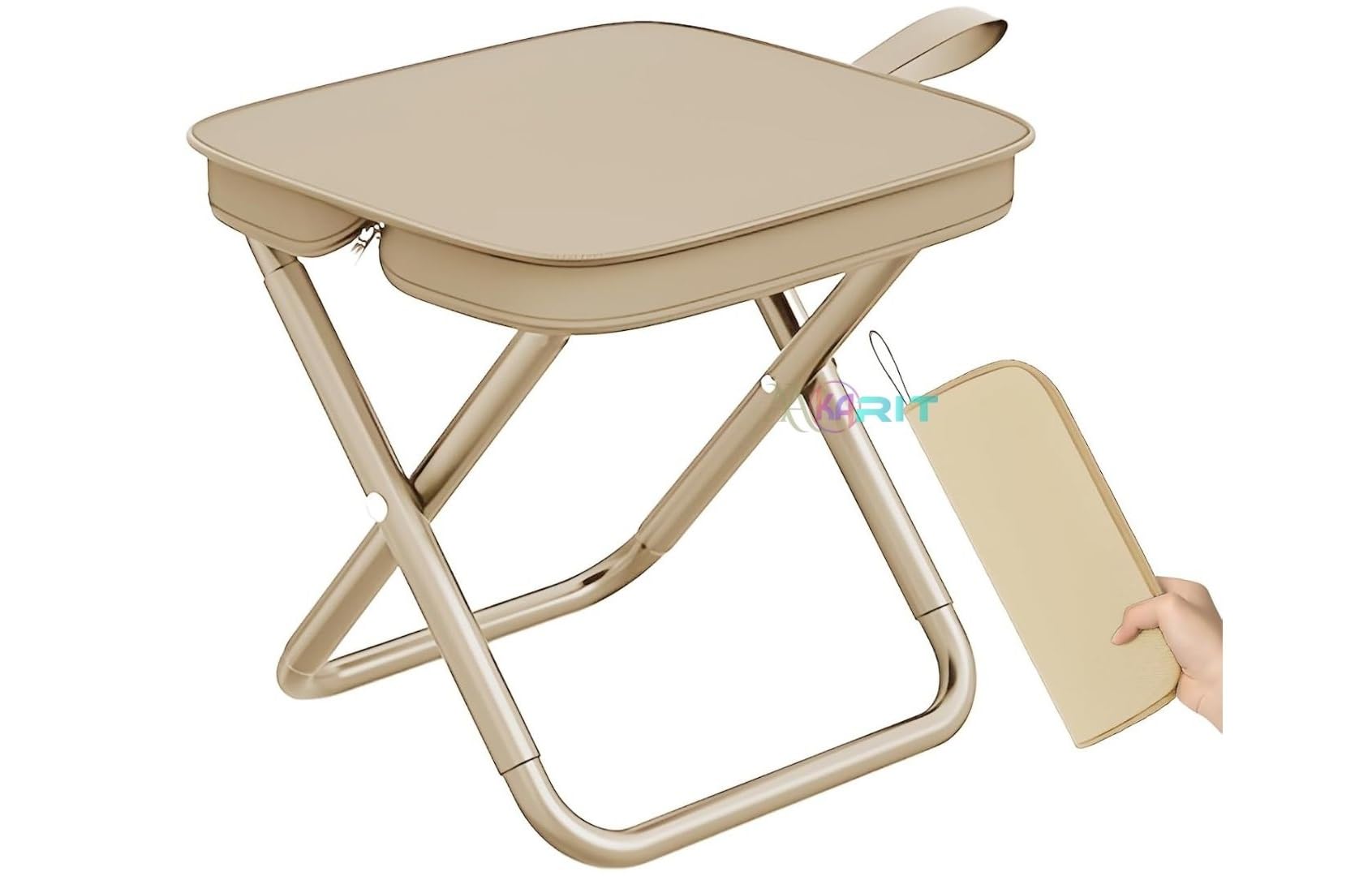 Aakarit Handbag Folding Stool Zipper Bag Foldable Camping Chairs Picnic Lightweight Small Stool Stability & Comfort Portable Camp for Beach, Fishing, Tourism, Leisure, Outdoor | Multicolor-image-34