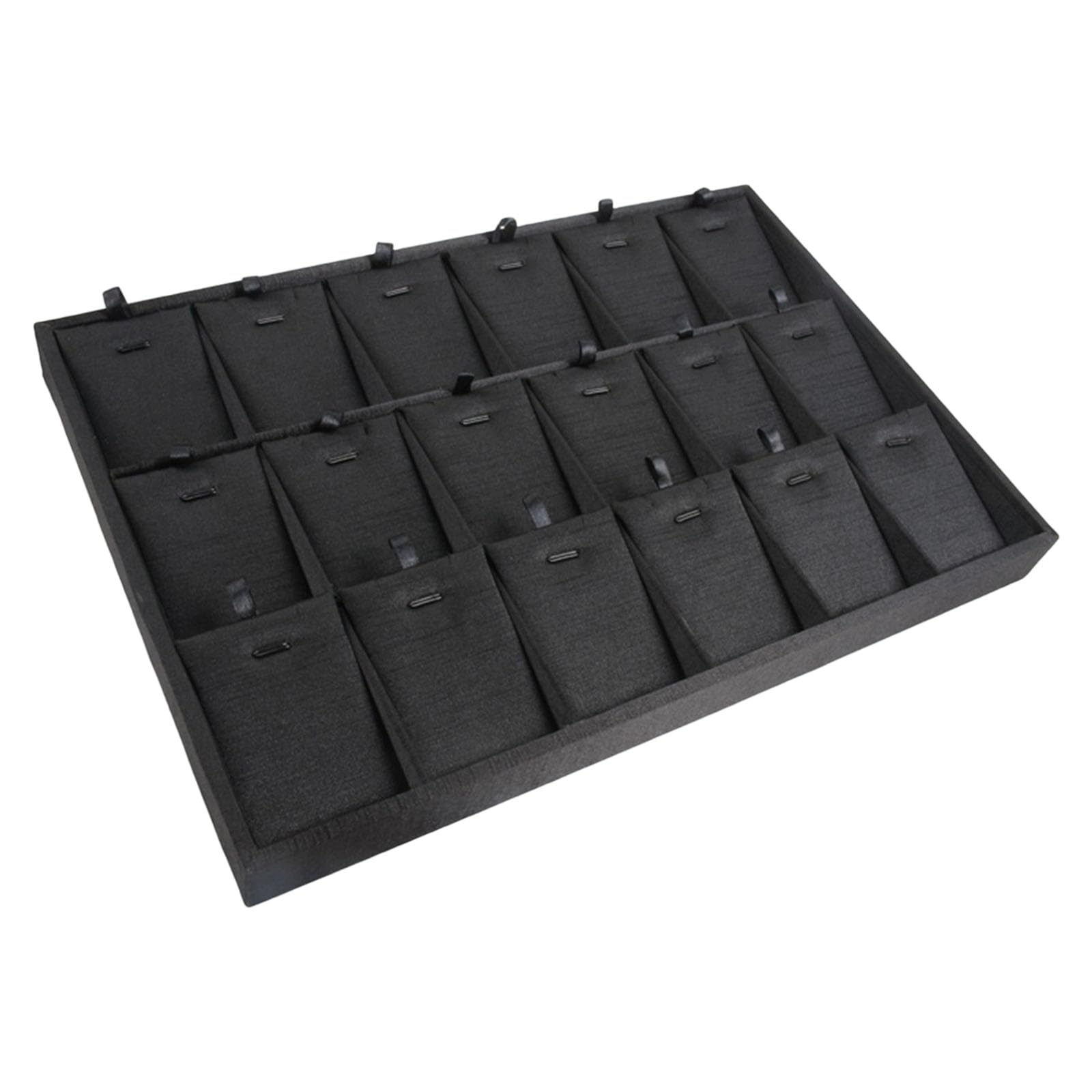 Limtula Black PU Brushed Wood Jewelry Tray with Multiple Compartments for Rings Necklaces and Earrings Display Multiple Compartment Jewelry Planner