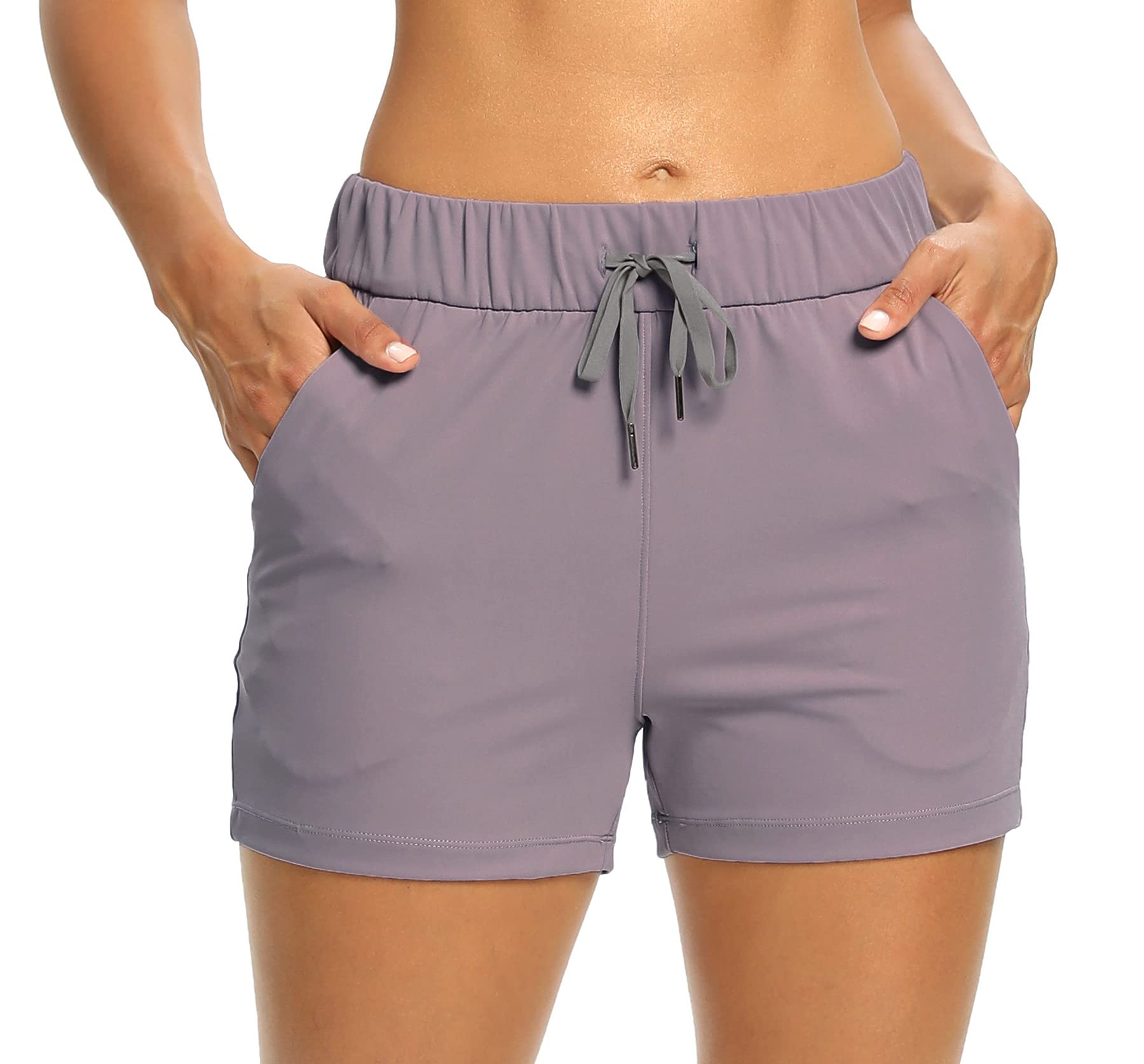 Shorts De Compressão Feminino Cintura Alta CQC - Rosa 12,7cm Para Yoga E Treino