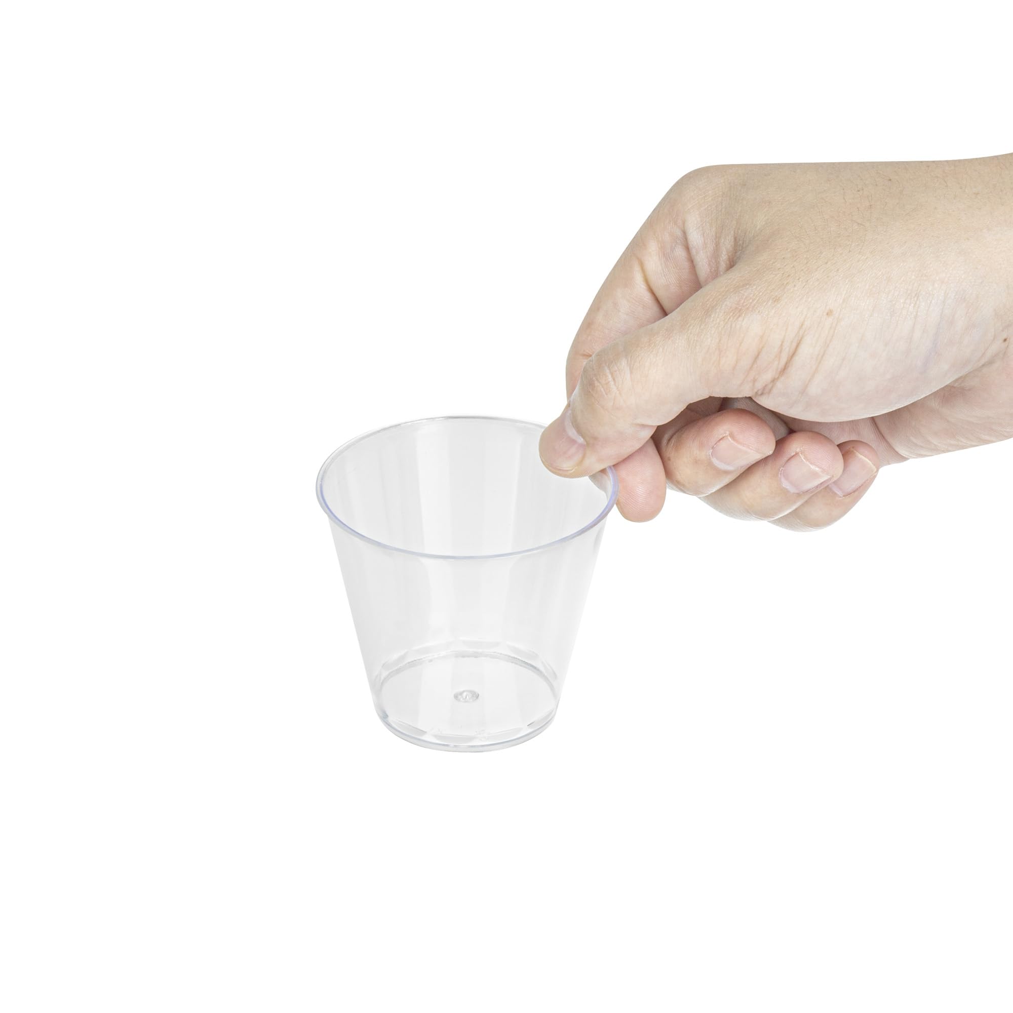 Restaurantware Taza redonda de plástico transparente de 4 onzas, 2 1/2 pulgadas x 2 1/2 pulgadas x 2 1/2 pulgadas x 2 1/4 pulgadas, caja de 100 unidades