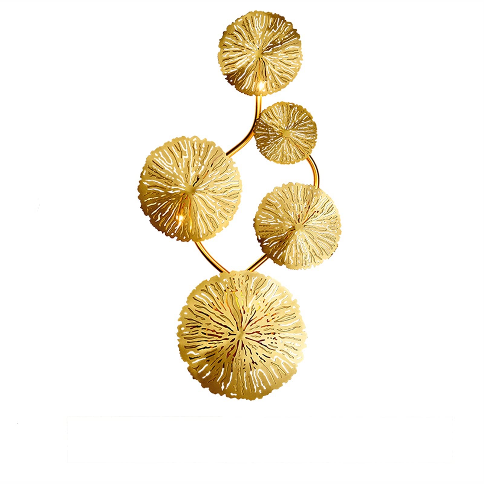 ZXTIIEUF Copper Lustre Gold Leaf Wall Lamp V-intage Retro Bedside Living Room Art Decor Home Lighting Sconces G4 Bulb Chandeliers Modern