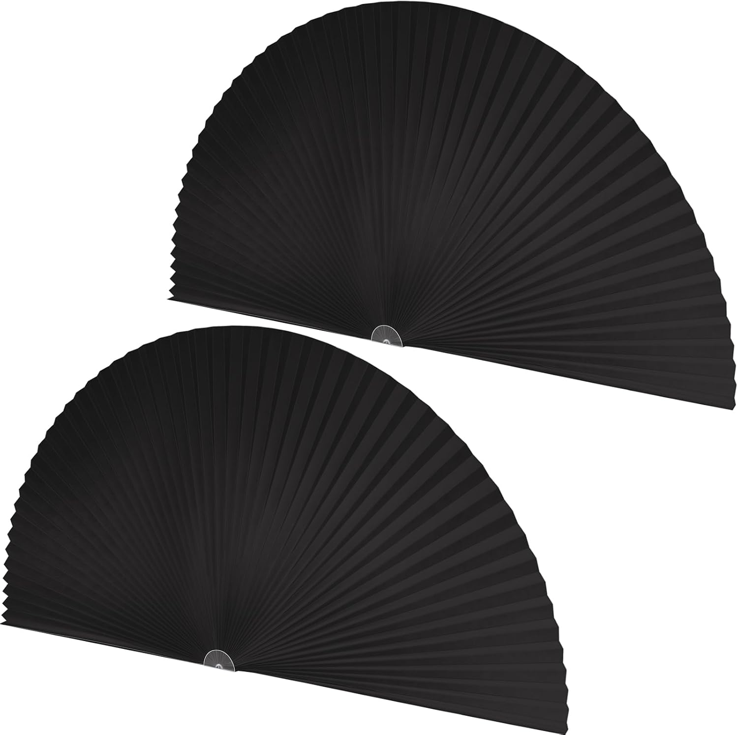 Half Moon Window Shade Half Circle Arch Window Blackout, Light Filtering Pleated Fabric Shade,36 x 72 Inch(Black,2 Pcs)