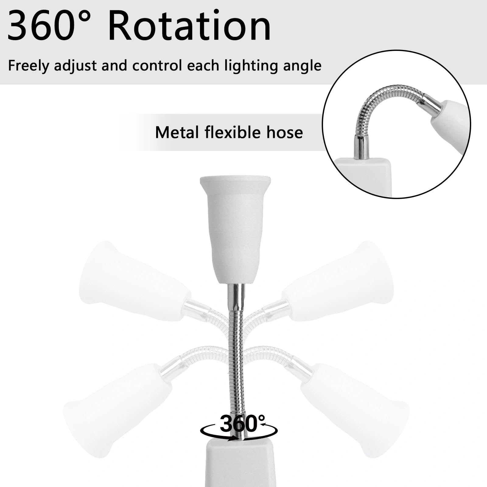 HENGBIRD 2 x adapter E27 – elastyczna lampa typu łabędzia szyja do gniazdka z wtyczką UE, oprawa 20 cm z wtyczką, odporna na wysokie temperatury PBT do czytania LED