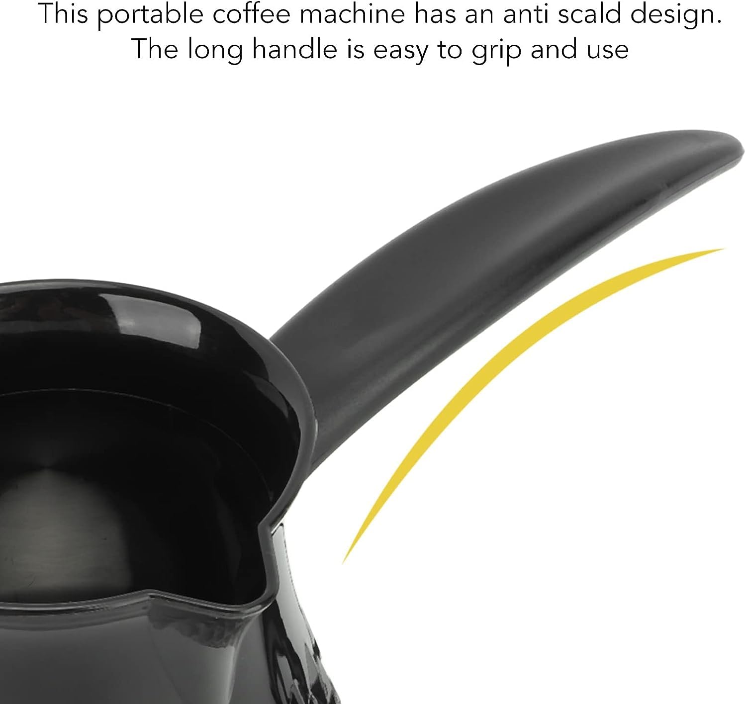 Macchina da caffè turca elettrica in acciaio inox, bollitore anti scottatura con manico lungo, nessuna combustione a secco, macchina da tè e caffè per la Turchia, 500 ml