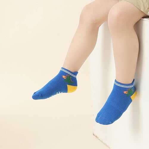 Miniatura 6 de Aroveea Calcetines antideslizantes para bebé, paquete de 12 calcetines para niños pequeños, niñas, niños, calcetines lindos de algodón para bebés