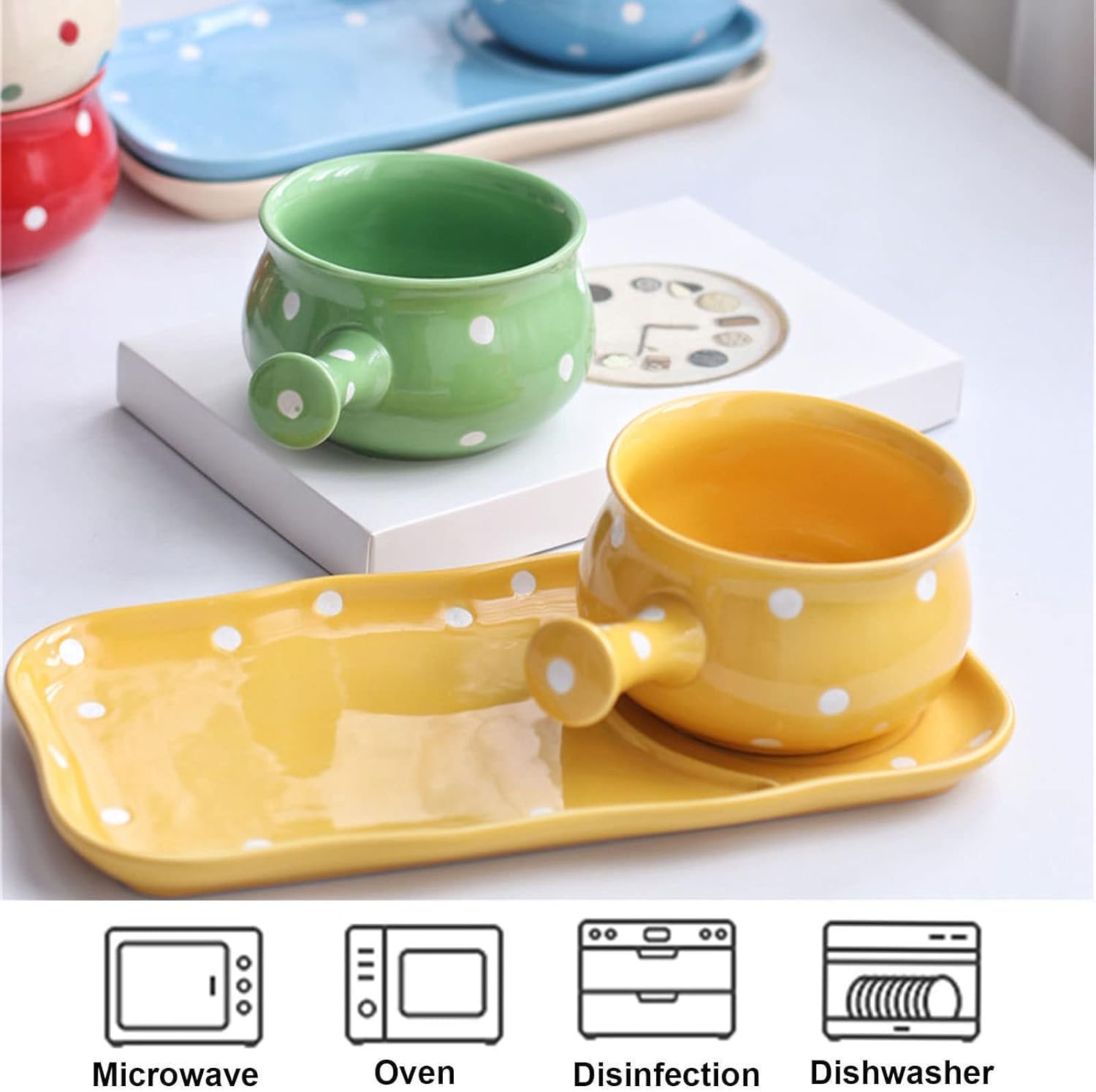 Élégant ensemble d'assiettes à dîner avec soupe et sandwich, bols à pain et support pour crackers, parfait pour le petit déjeuner et le déjeuner