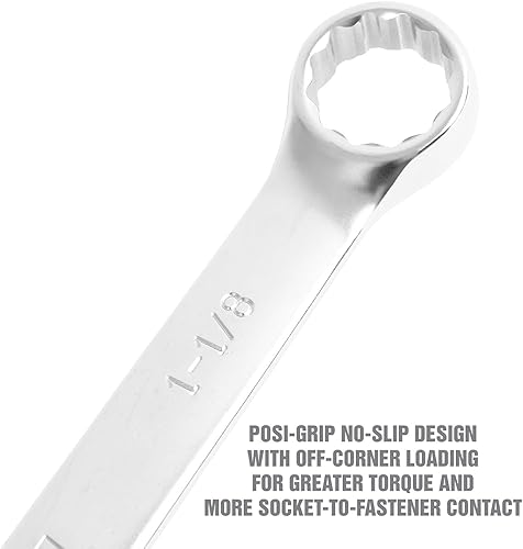 Miniatura 5 de OEMTOOLS 23993 Juego de llaves combinadas de 14 piezas, juego de llaves SAE de 14"-1-18", llaves Posi Grip, extremo abierto de acero tratado