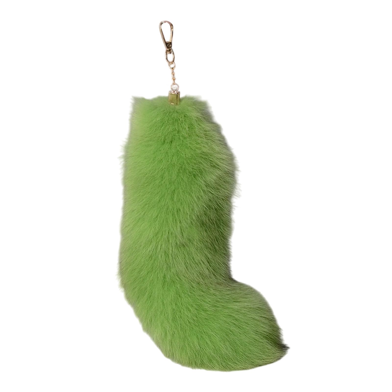 Maxtonser Plush Faux Hair Foxes Tail Keychain Elegant Keyrings Charm with Foxes Tail Pendant Fashionable Keychain Decorations