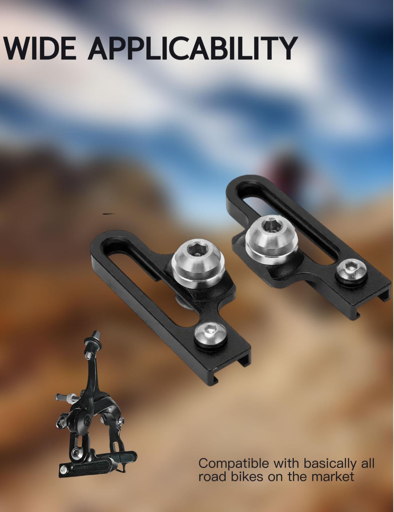 2 Sztuk Rower C Zacisk Klocek Hamulcowy, Przedłużenie Ze Stopu Aluminium C Adapter Zacisku Hamulce Rowerowe Klocki Hamulcowe Do Rowerów Szosowych(Czarny)