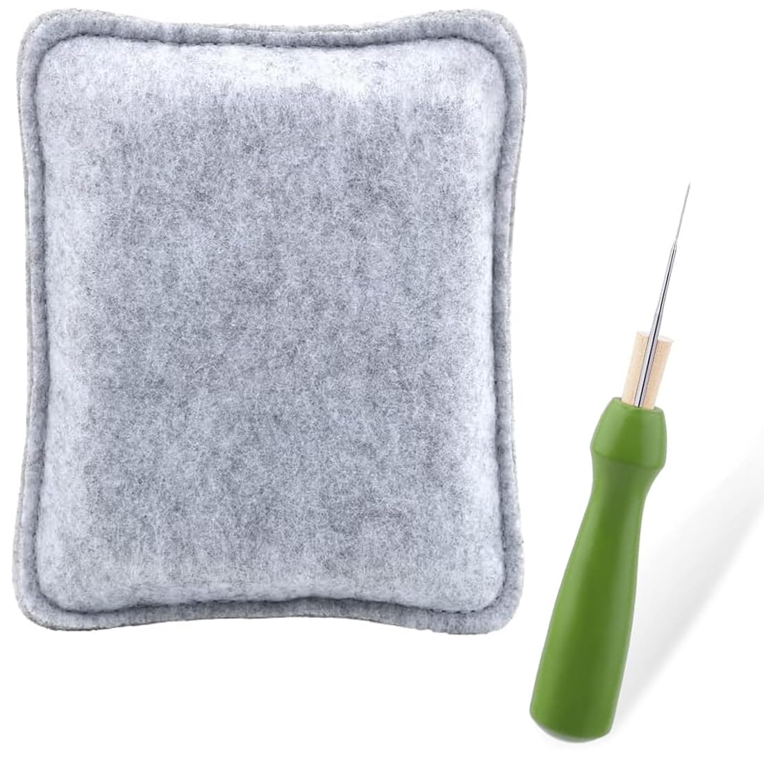 Kit De Feutrage YOYEAH – Tapis De Feutrage 150x125 Mm, Aiguilles Et Manche En Bois – Pour Feutrage à Sec, Débutants Et Confirmés