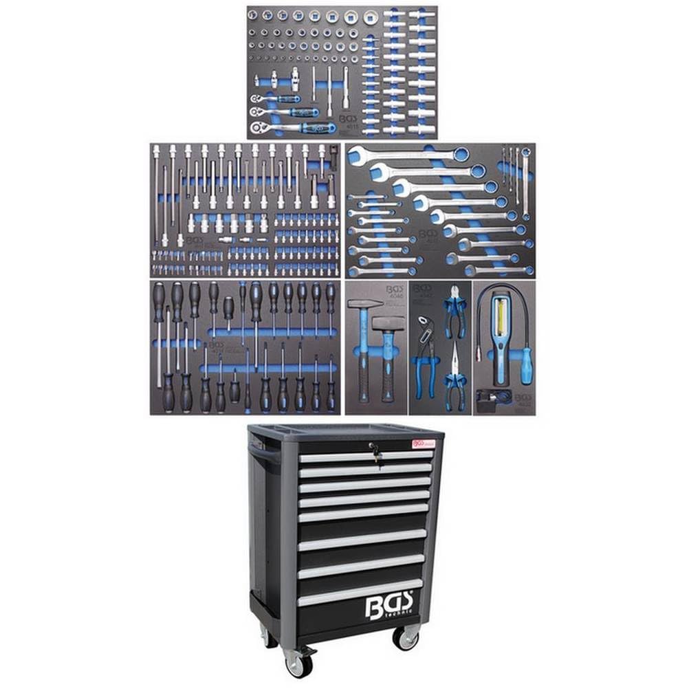 Servante d Atelier Profil Standard 8 Tiroirs - 234 Outils Complets - Organisation et Efficacité en Atelier - D-Work