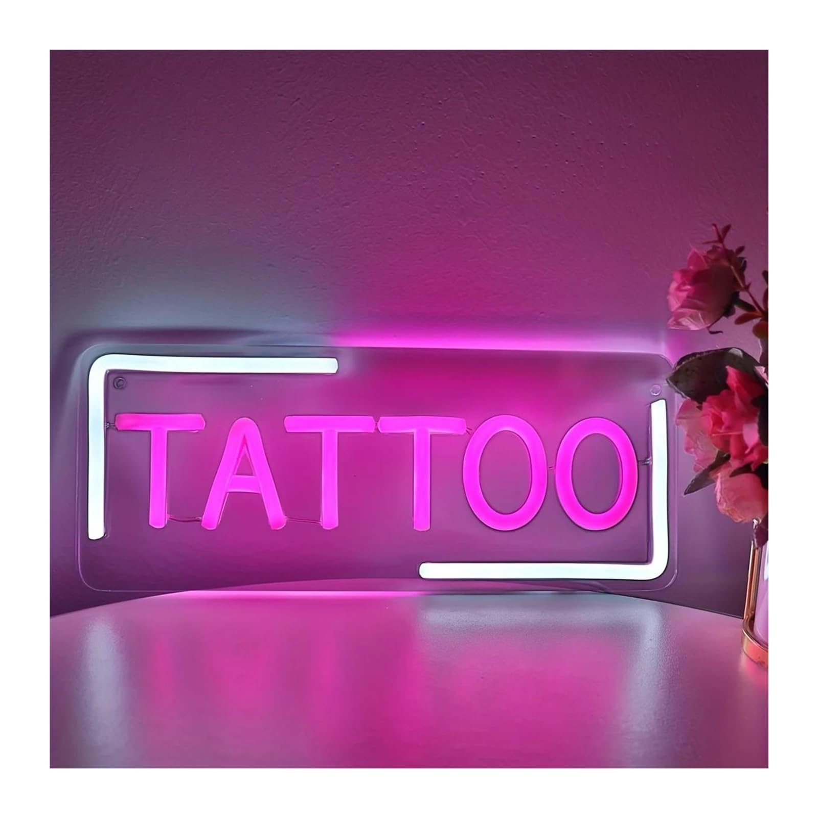XENITE Hanging Art Neon Signs Tattoo Neon Sign USB Power Wall Decor for Business Window Display Tattoo Parlor Hair Salon 11.57x4.65inch/29.4x11.8cm