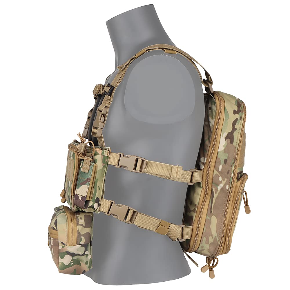 Tactical CRX Vest Airsoft Ammo Chest Rig Armor X Harness Rifle Pistol