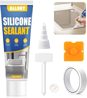ALLONY Silikon Transparent Sanitär, 150ML Dichtmasse Wasserdicht, Silikon zum Abdichten, Fugen Reparatur für Dusche und Küche, Elastisch, Haftet auf Glas, Metall, Keramik, Sanitärsilikon