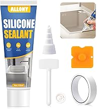 ALLONY Silicone for Shower, 150 ml Transparent Silicone, Waterproof Silicone Sealant, Food-Grade Silicones for Bathroom, Shower, Kitchen, Glass, Indoor and Outdoor, Grout Tiles