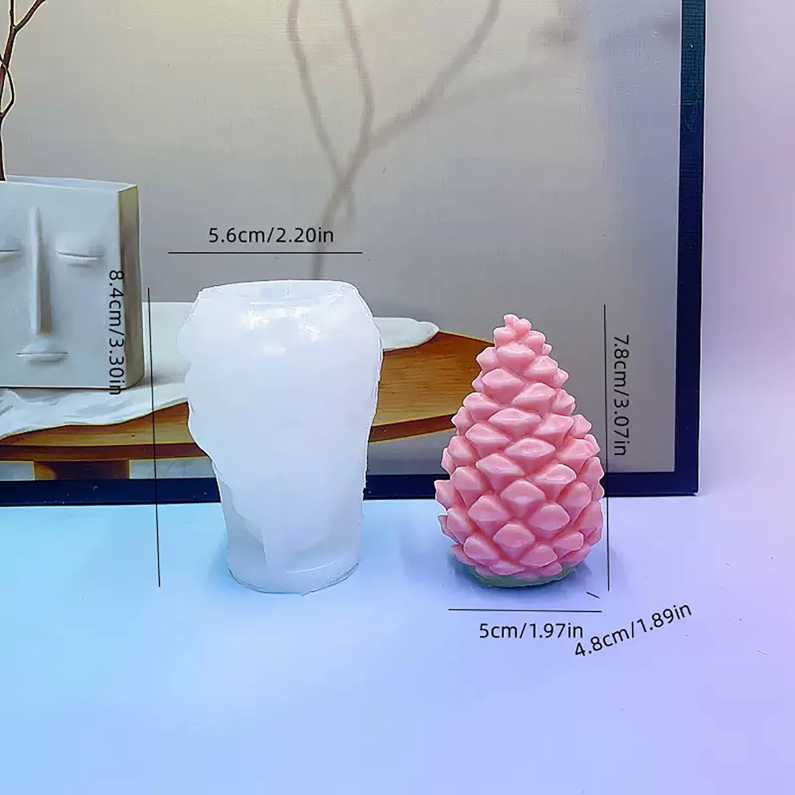 Moldes para velas de Navidad de silicona, flexibles, duraderos, fáciles de demoldar, moldes para hacer velas de pinecona detalladas