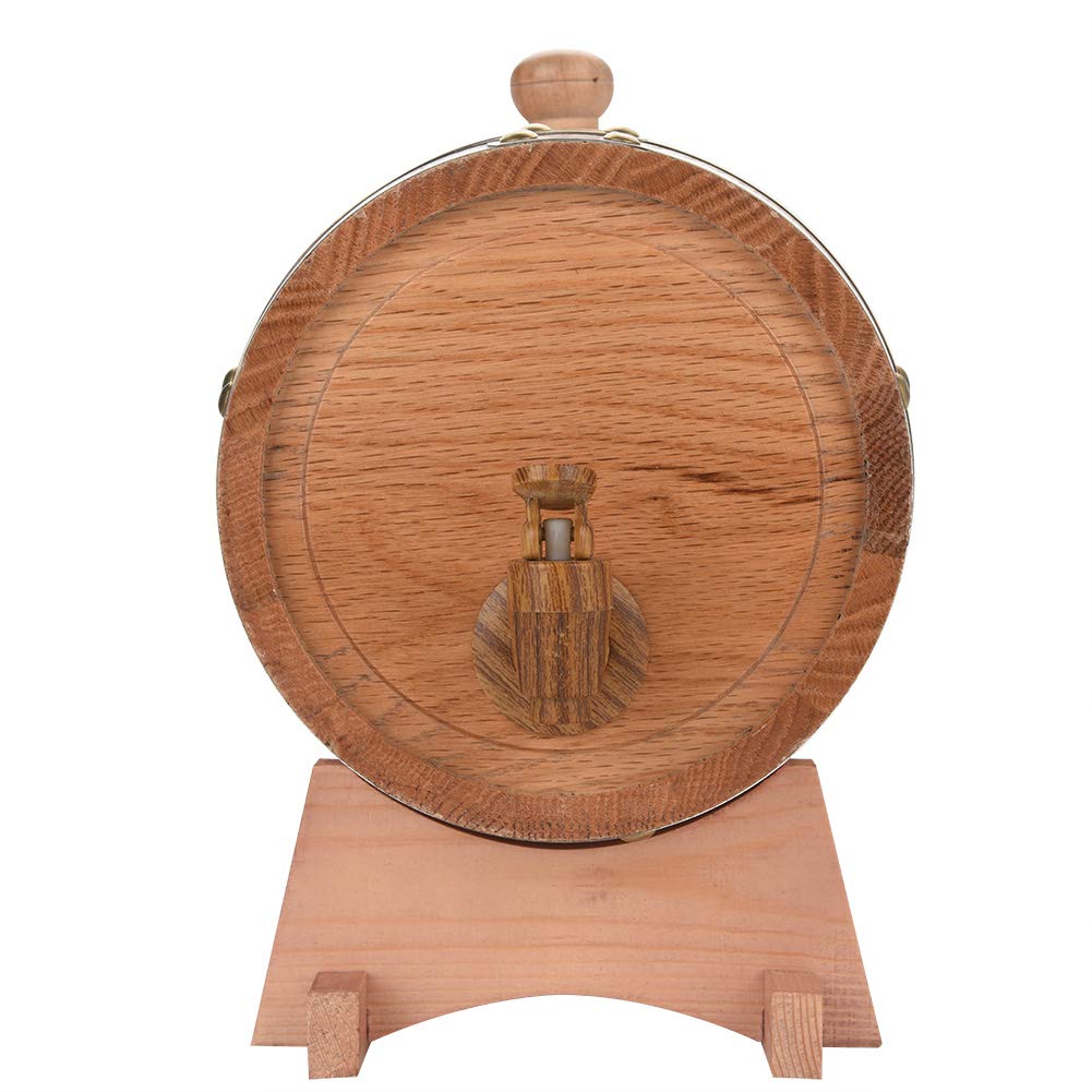 Distributeur de bière en bois de chêne - Tonneau de 3 litres avec support pour whisky, bourbon, tequila et vin