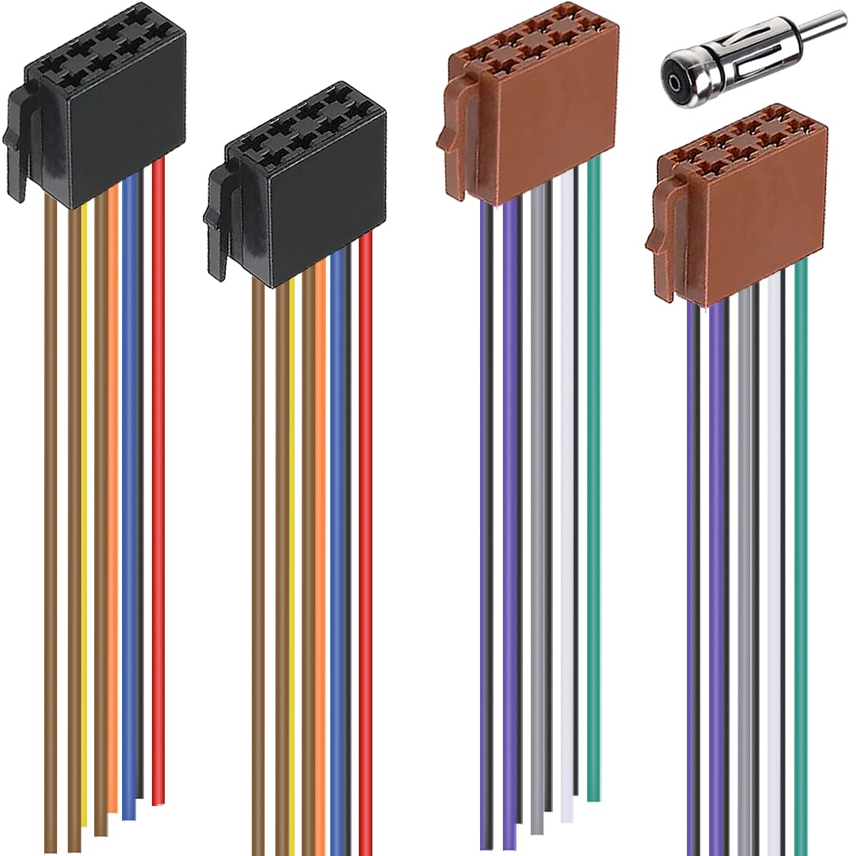 2 Pair Universal ISO Radio Wiring Adapter 8+8 Pin Car Stereo ISO Wiring Harness Adapter 16 Pin Connector Socket, for VW for Citroen 308 for Peugeot for CD Player System