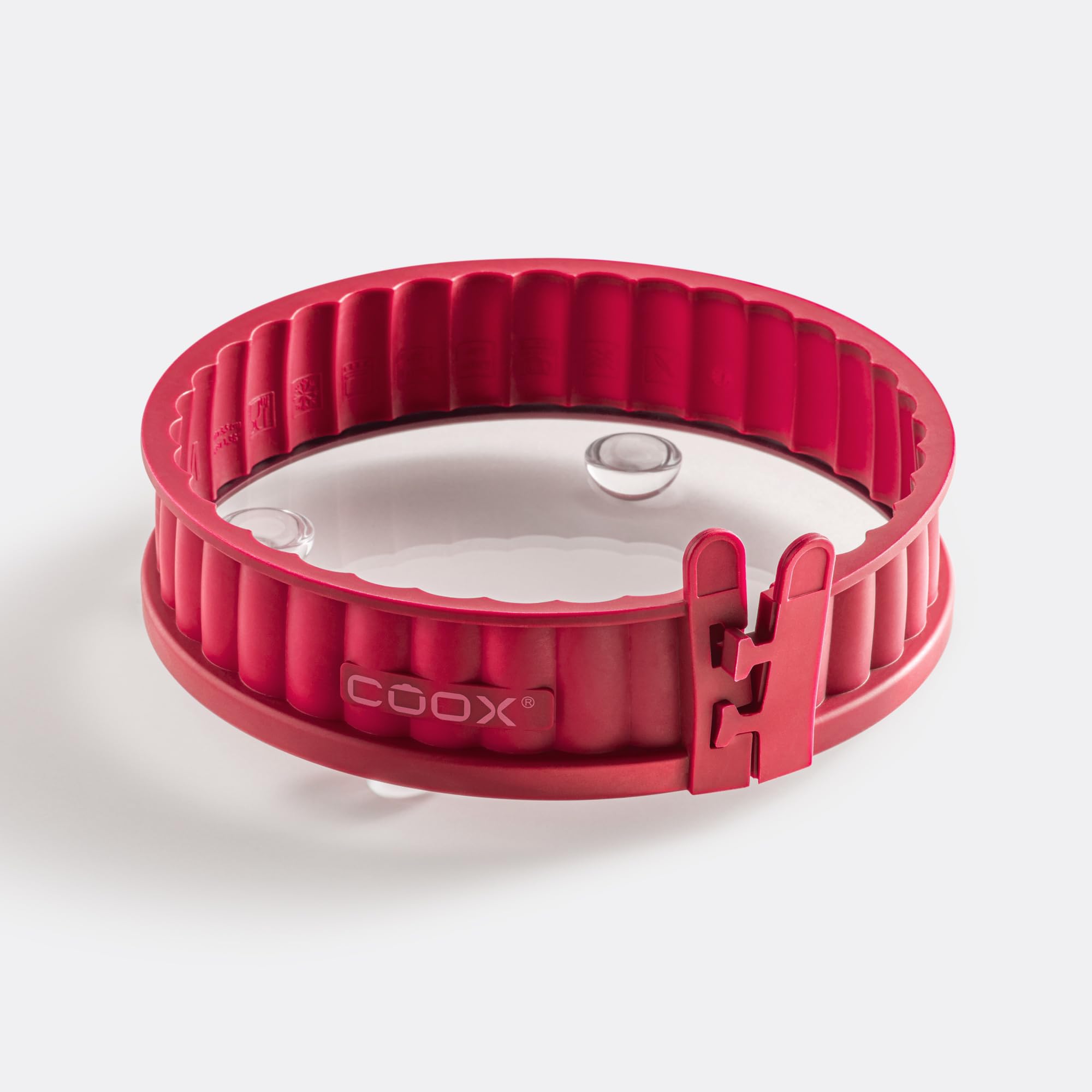 coox Molde para quiche con bandeja de cristal y patas de cristal, 18 cm (rojo), 1613301