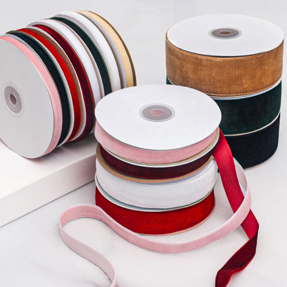 2 Rollos Cinta Raso Tela De Terciopelo Boda CumpleañOs DíA San ValentíN Cintas Decorativas Manualidades Envolver Regalo-2B