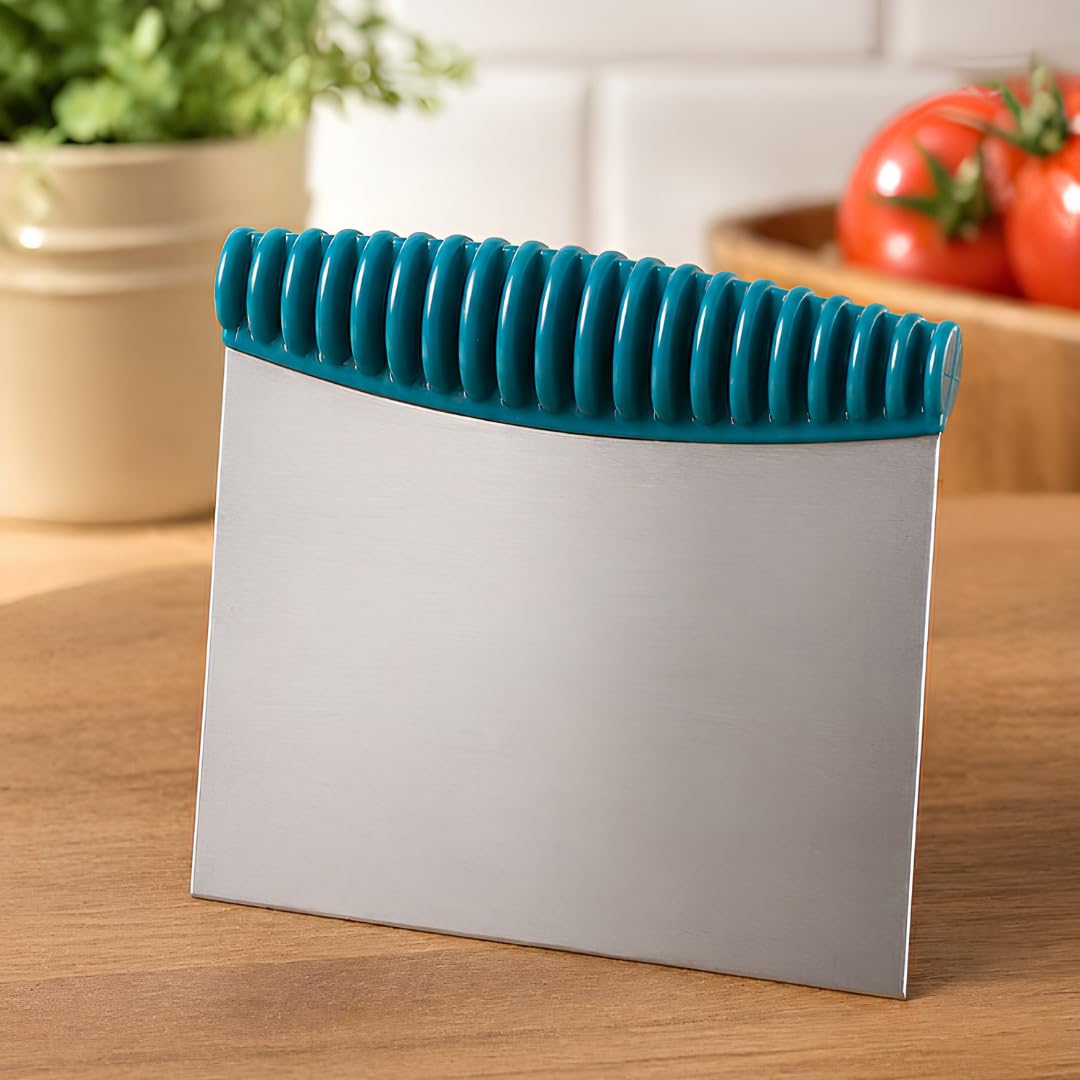 Jouis Hamur Kesici Çelik,Metal Hamur Sıyrıcı,Pasta Sıyırma Aparatı,Hamur Dilimleyici,Pasta Ve Pastacılık İçin Çelik Şekillendirici Ve Hamur Porsiyonlayıcı Renkli Saplı