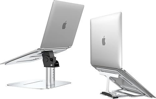 Soporte para computadora portátil, 2 en 1, soporte multiángulo con diseño único de estructura, más estabilidad, soporte ajustable para portátil de