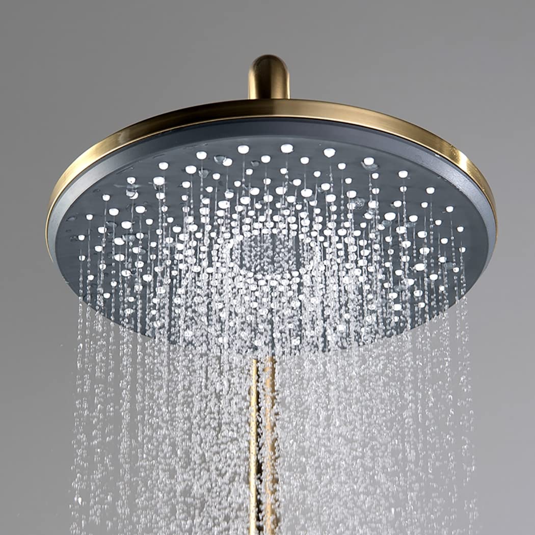 Set Doccia con Rubinetto e Display Digitale a LED, Montaggio a Parete, soffione da 10 Pollici, doccetta, soffione Bidet, Spazzolato