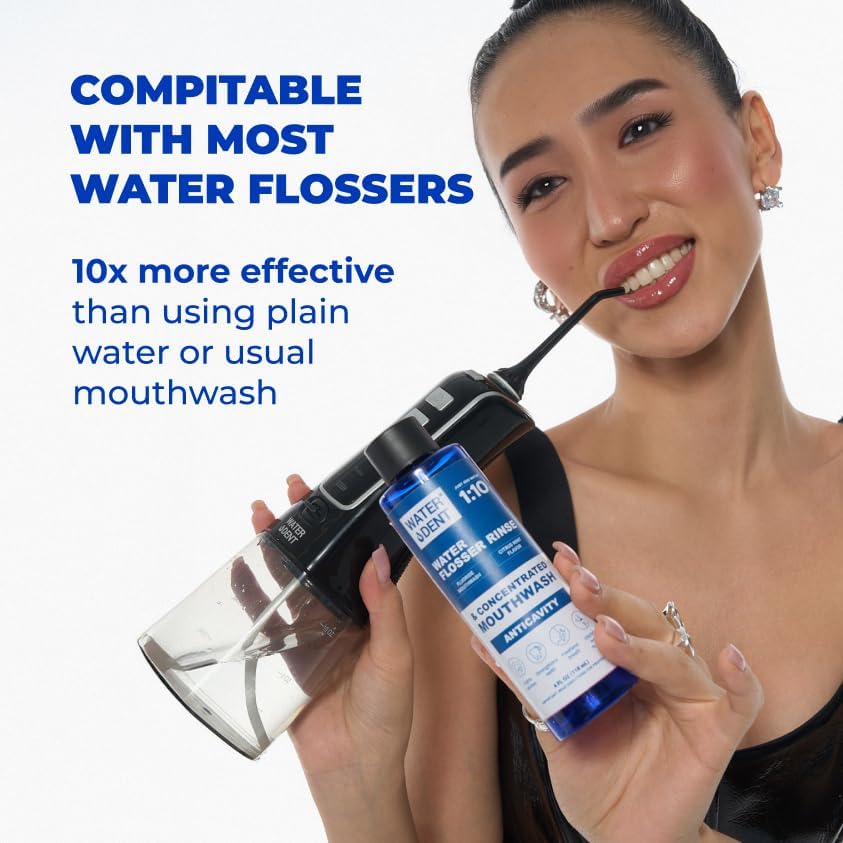 Fluoride Mouthwash and Water Flosser Аdditive | Add to Oral irrigator | Citrus Mint Flavor | Alcohol Free, Made in USA | Concentrated 1:10 = 44 fl.oz - Image 5