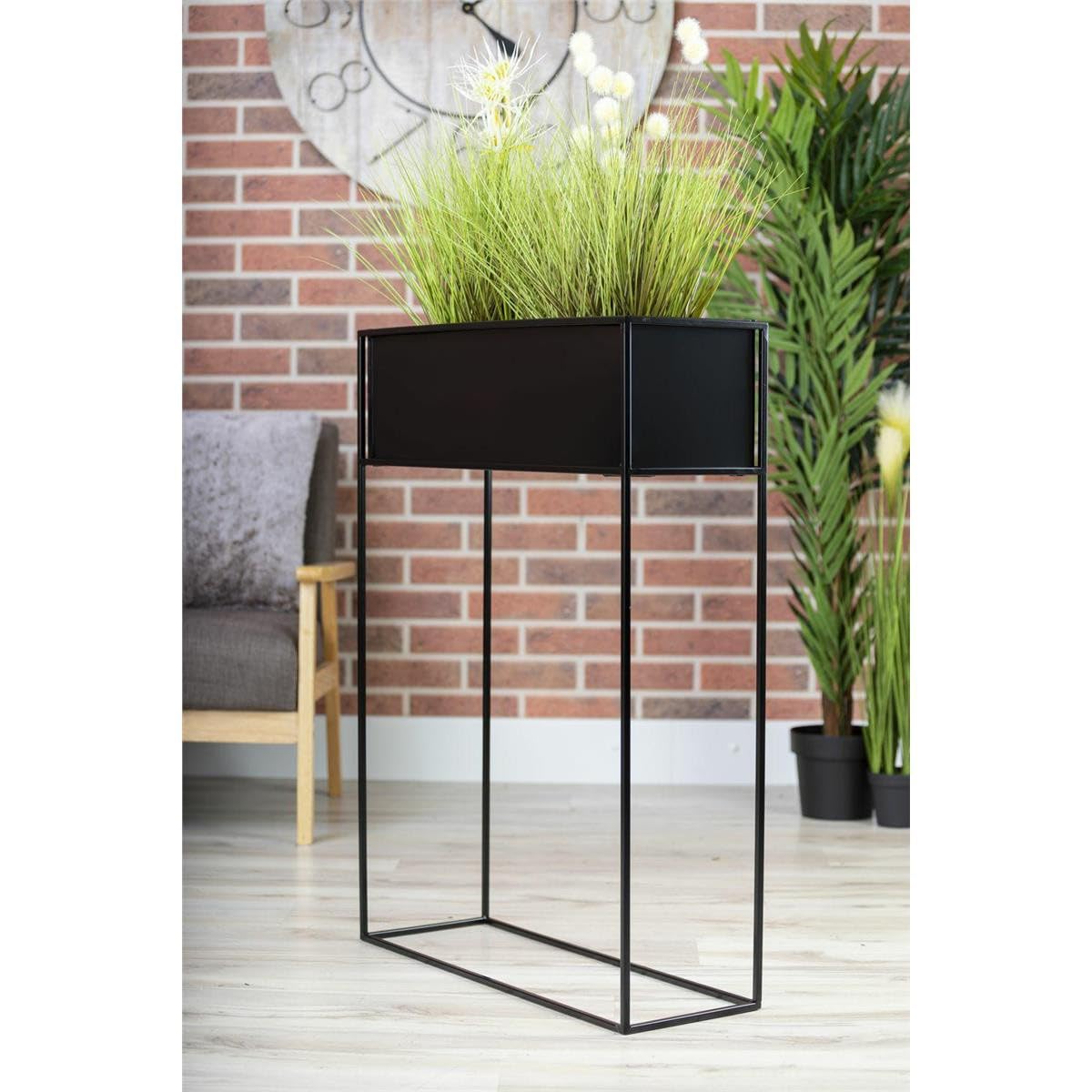Kwietnik stojący skrzynia czarna 90 cm LOFT