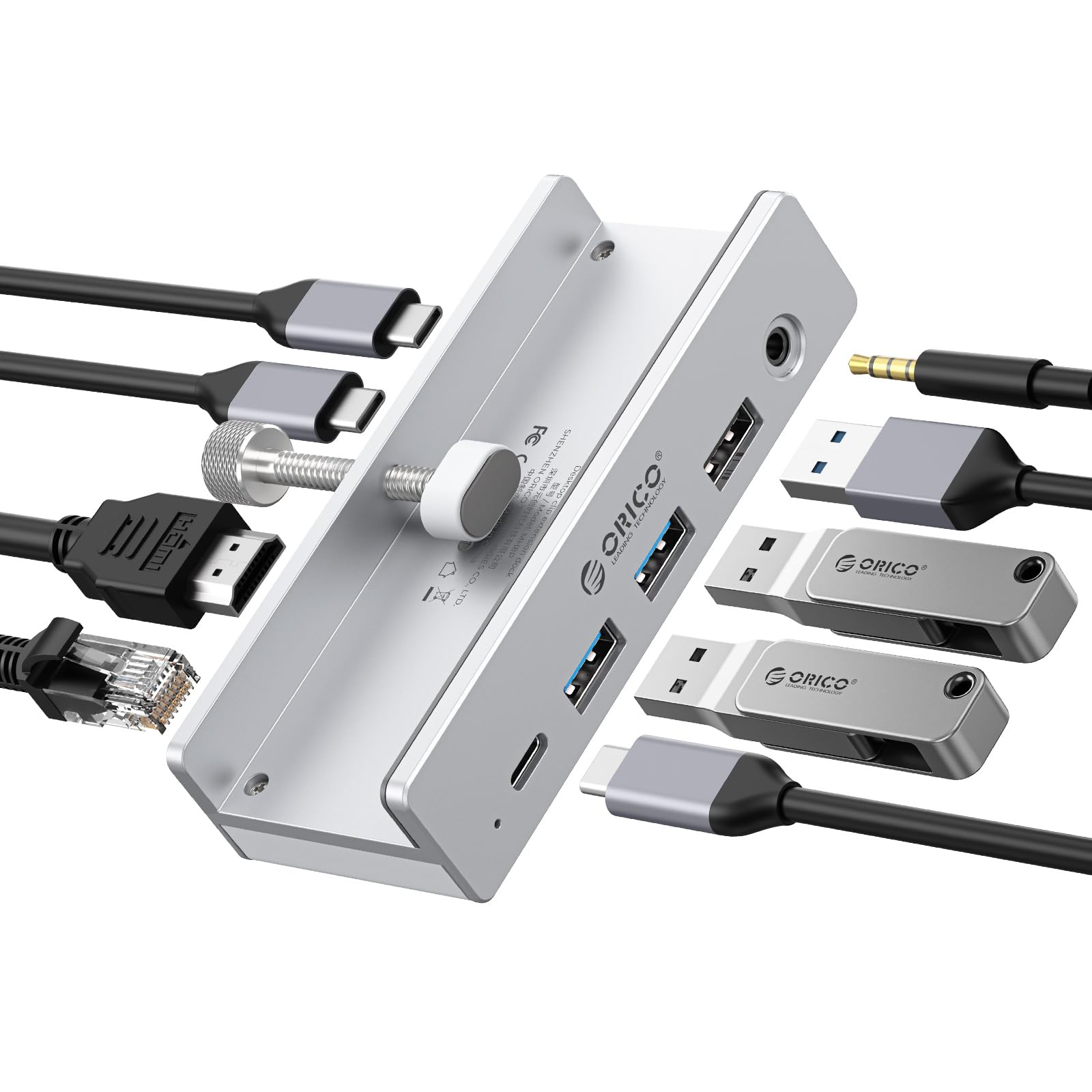 ORICO USB C ハブ クランプ 固定 8-IN-1 ドッキングステーha Amazon.com: ORICO Clip Docking Station, 8-in-1 Clamp USB C Hub