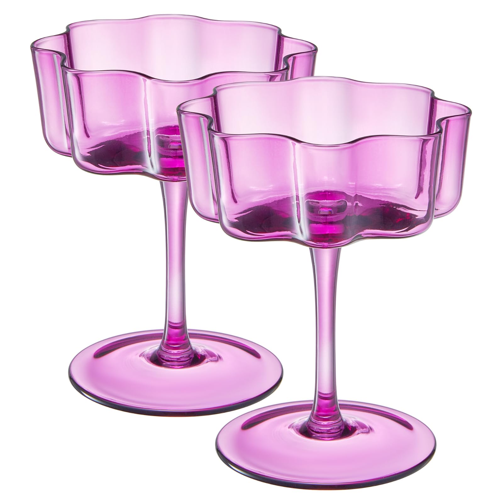 Amazon.com | Khen Flower Vintage Wavy Glass Coupes Martini