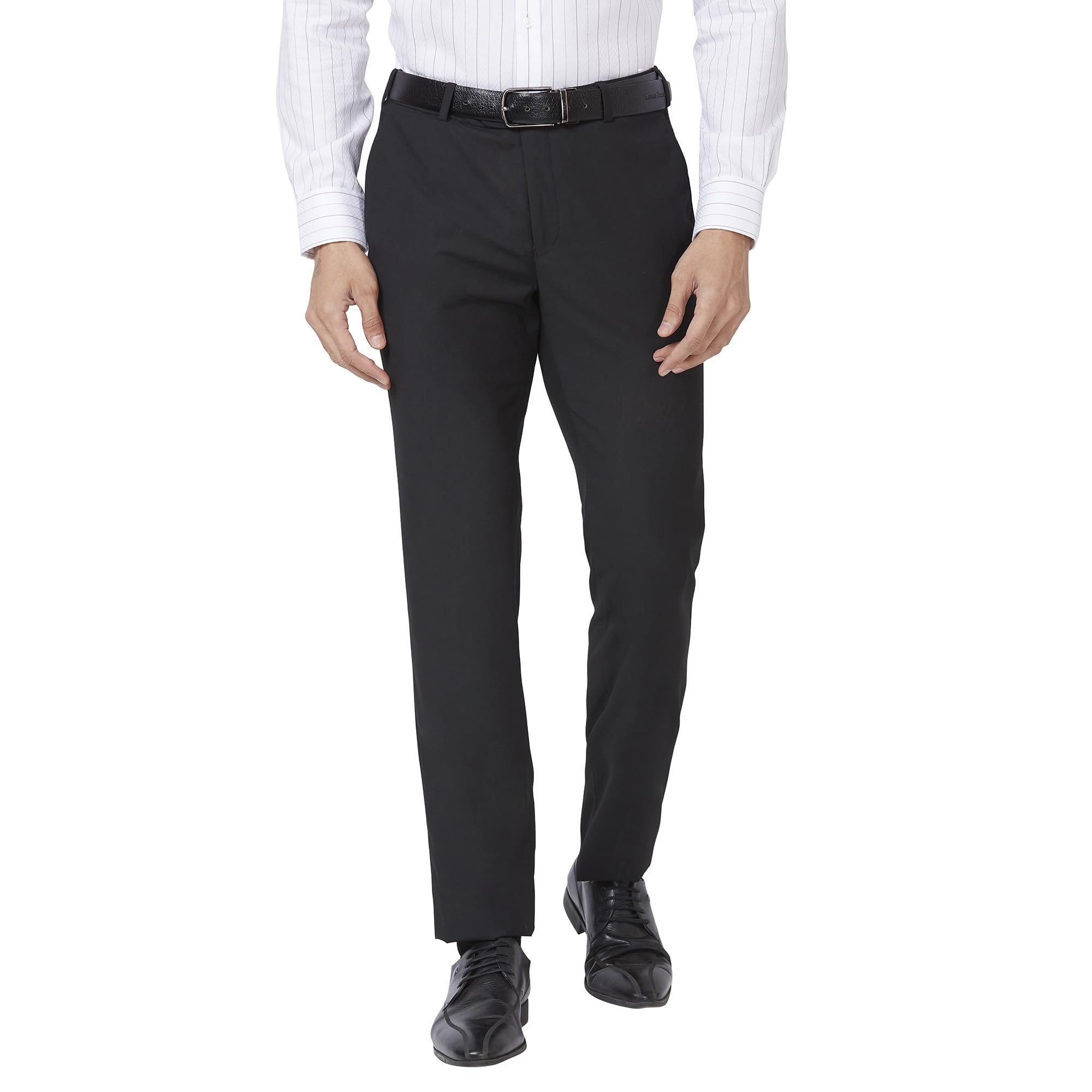 raymond Men's Polyester Blend Solid Pattern Slim Fit Flat Front Formal Trouser-picture-44