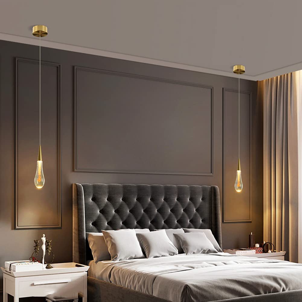 3W LED Moderno Lámparas Colgantes Creativas forma de lágrima colgante de techo Art Deco Iluminación Colgante Lámpara de araña Lámpara Colgante para la sala de estar Dormitorio Escalera (B)