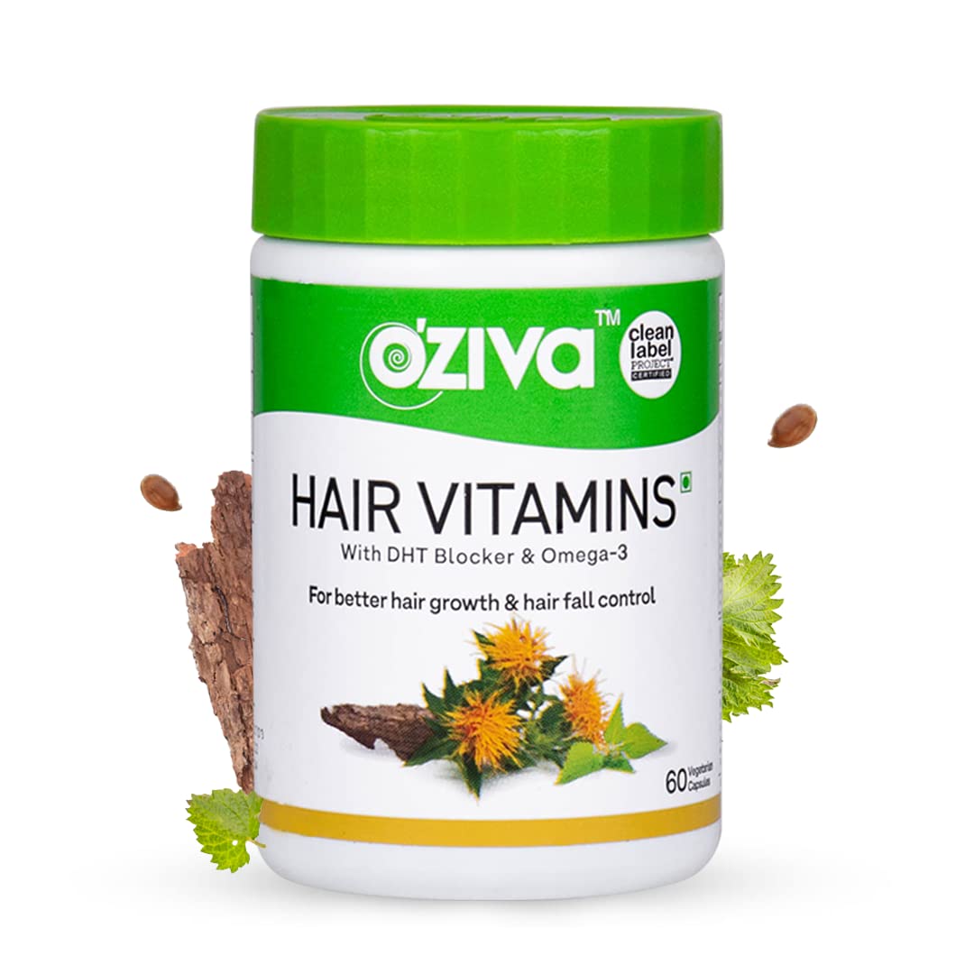 Buy OZiva Plant Based Hair Vitamins, 60 Capsules Vitamins For Hair