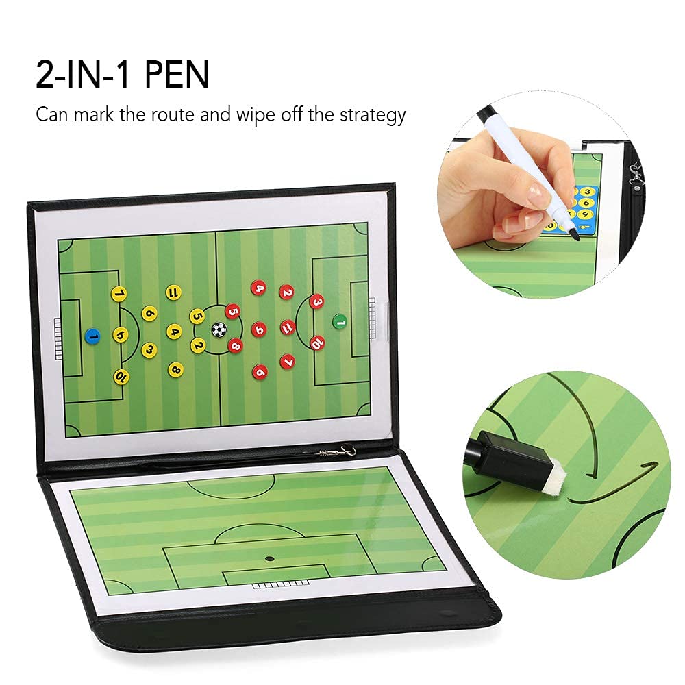 Tablero de Táctica Magnética de Fútbol Plegable con Marcador de Jugadores