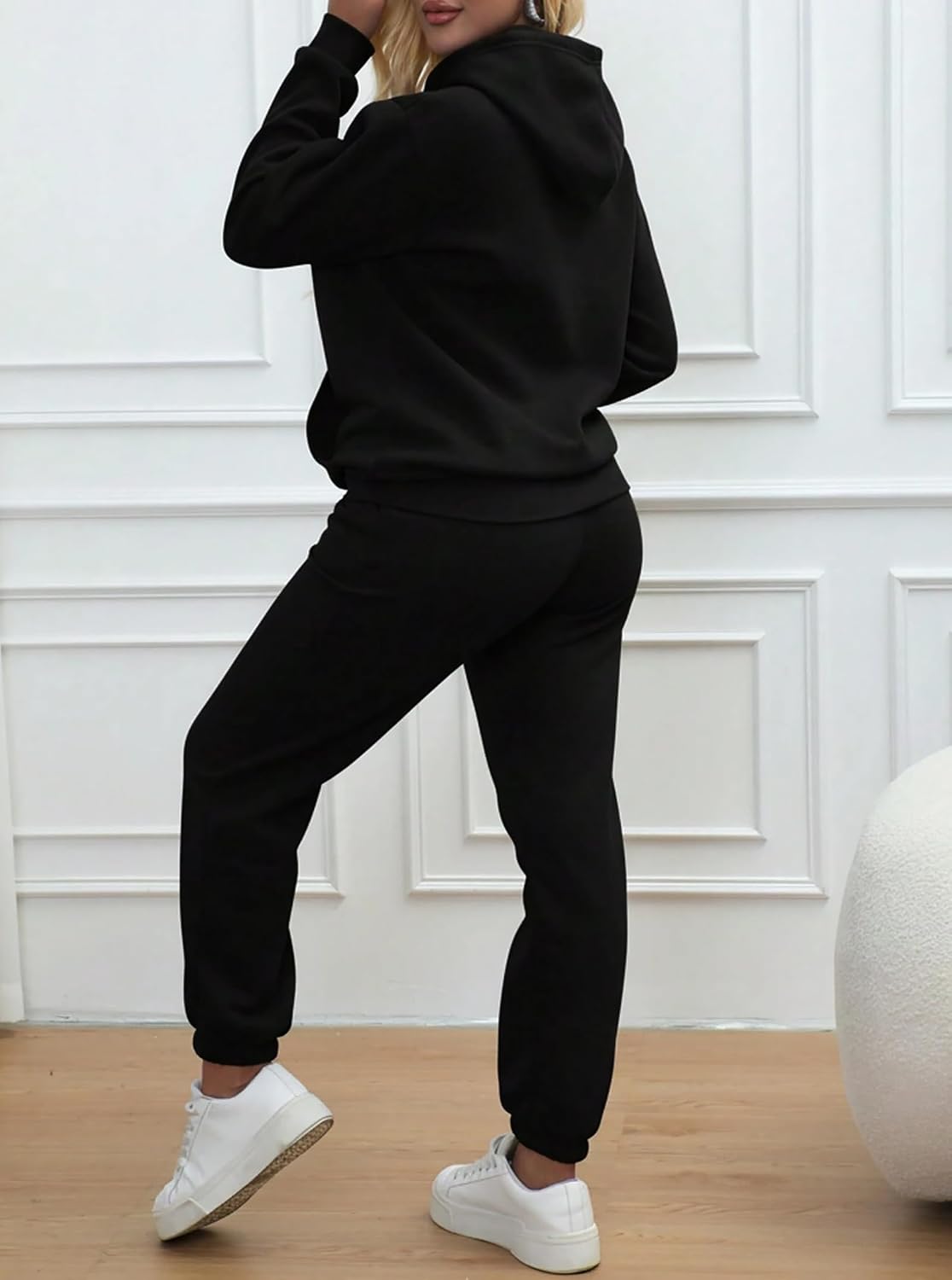 HDQHDQ Womens 2 Piece Sweatsuit Sets Long Sleeve Hoodie and Sweatpants Fall Tracksuits