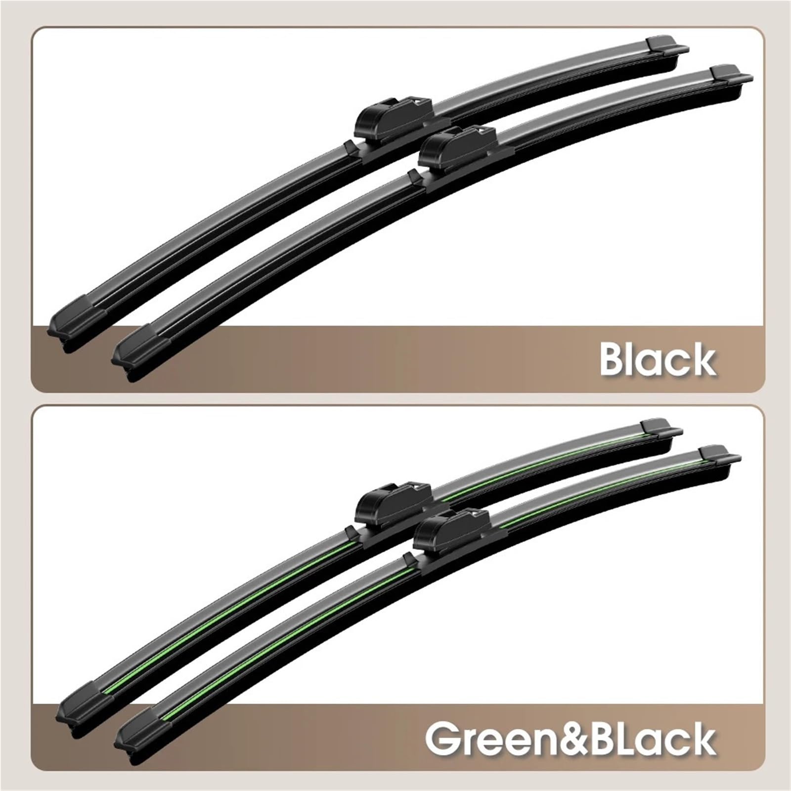 Wycieraczki samochodowe Pasuje do piór wycieraczek przedniej szyby 2 szt. Akcesoria okien Pióro Wycieraczki(Black-Green,Tiguan MK2 2017-2023)
