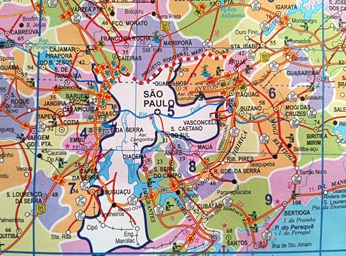 MAPA/POSTER DO ESTADO DE SÃO PAULO - DIMENSÕES: LARGURA 117 CM X ALTURA 89 CM